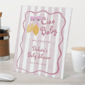 Hello Baby Lemon Girl Baby Shower Welcome Reclamebord Met Voetstuk (Insitu)