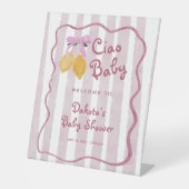 Hello Baby Lemon Girl Baby Shower Welcome Reclamebord Met Voetstuk (Voorkant)