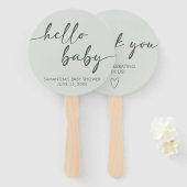 Hello Baby Minimalist Baby Shower Handwaaier (Voorkant en achterkant)