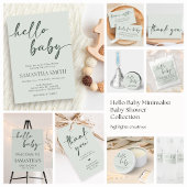 Hello Baby Minimalist Baby Shower Invitation Kaart