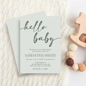 Hello Baby Minimalist Baby Shower Invitation Kaart