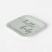 Hello Baby Minimalist Baby Shower Papieren Bordje (Gebogen)