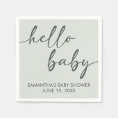 Hello Baby Minimalist Baby Shower Servet (Voorkant)