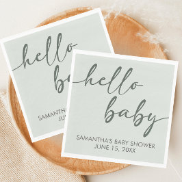 Hello Baby Minimalist Baby Shower Servet