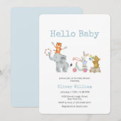 Hello Baby Musical Elephant Parade Baby Shower   Kaart (Voorkant / Achterkant)