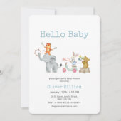 Hello Baby Musical Elephant Parade Baby Shower   Kaart (Voorkant)