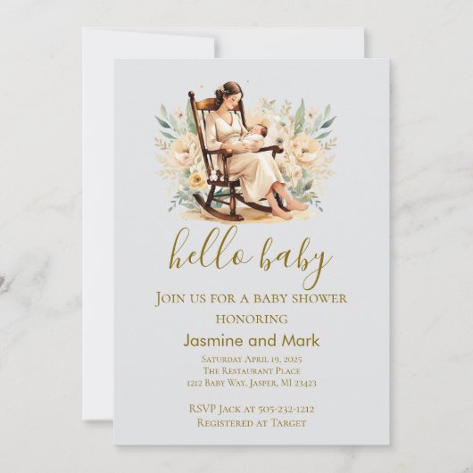 Hello Baby Neutral Mama And Baby  Kaart (Voorkant)