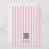 Hello Baby Pink Striped Bow Baby Shower Kaart (Achterkant)