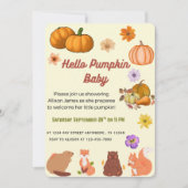 Hello Baby Pumpkin Fall Baby Shower Invitation Kaart (Voorkant)