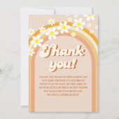  Hello Baby - Retro Groovy Baby Shower Bedankkaart (Voorkant)