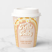 Hello Baby Retro Groovy Baby Shower Papieren Bekers (Achterkant)