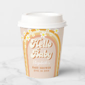 Hello Baby Retro Groovy Baby Shower Papieren Bekers (Voorkant)