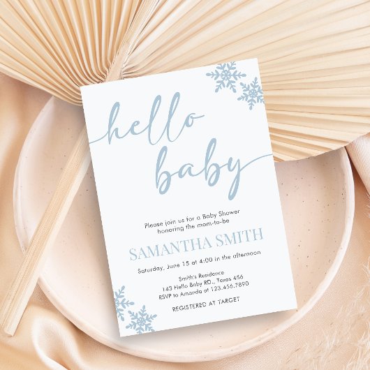 Hello Baby Shower Invitation Kaart