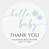 Hello Baby Shower Ronde Sticker (Voorkant)
