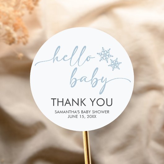 Hello Baby Shower Ronde Sticker