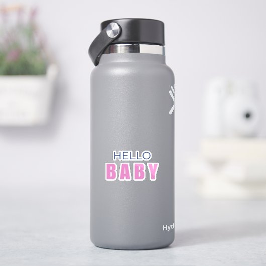 Hello Baby Shower Sticker (HydroFlask)