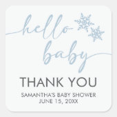 Hello Baby Shower Vierkante Sticker (Voorkant)