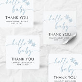 Hello Baby Shower Vierkante Sticker