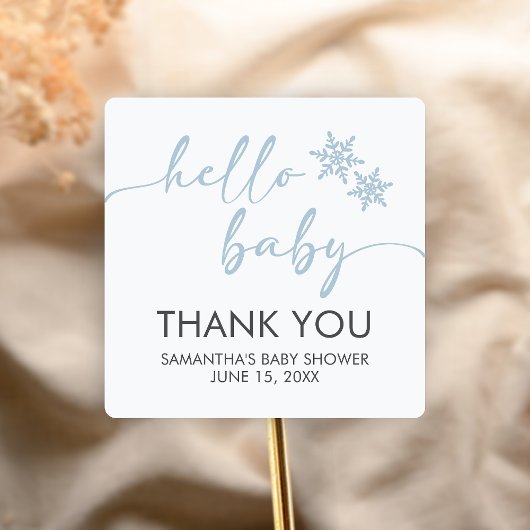 Hello Baby Shower Vierkante Sticker