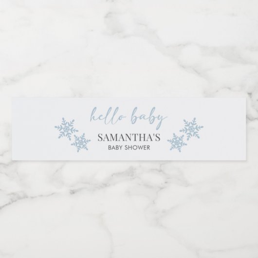 Hello Baby Shower Waterfles Etiket (Enkel label)