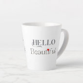 HELLO Beautiful, Opbeurend Cadeau voor Haar Latte Mok (Rechterhoek)