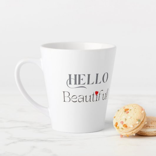 HELLO Beautiful, Opbeurend Cadeau voor Haar Latte Mok (In situ)