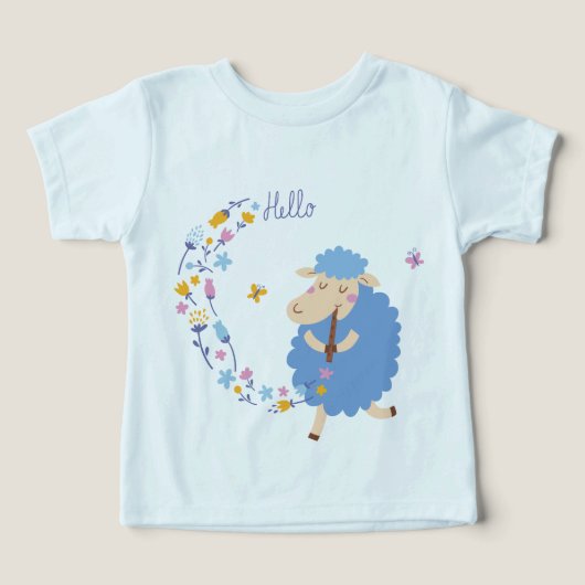 Hello Blue Sheep Kids T-Shirt (Design voorkant)