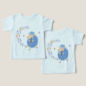Hello Blue Sheep Kids T-Shirt (Ontwerp Voorkant & Achterkant)