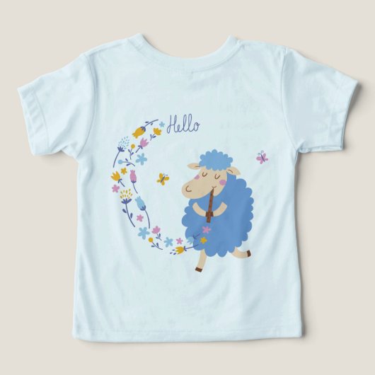 Hello Blue Sheep Kids T-Shirt (Design achterkant)