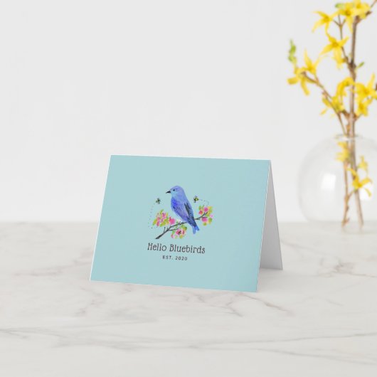 Hello Bluebirds Card Kaart (Gele Bloem)