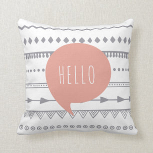 'Hello' Boho Style Throw Cushion Kussen