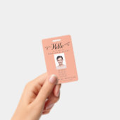 Hello Business Photo ID Identification Plastic Badge (Handheld)