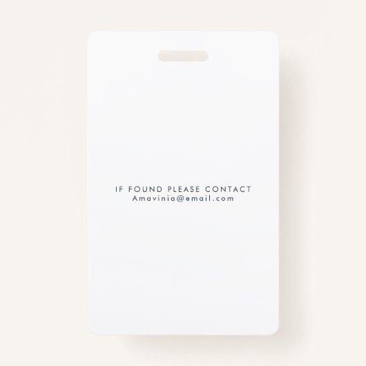 Hello Business Photo ID Identification Plastic Badge (Achterkant)