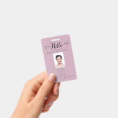 Hello Business Photo ID Identification Plastic Badge (Handheld)