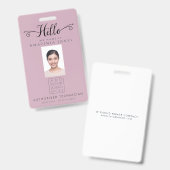 Hello Business Photo ID Identification Plastic Badge (Voor- en achterkant)