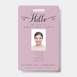 Hello Business Photo ID Identification Plastic Badge