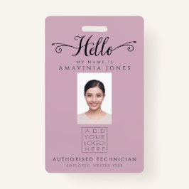Hello Business Photo ID Identification Plastic Badge