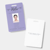 Hello Business Photo ID Identification Plastic Badge (Voor- en achterkant)