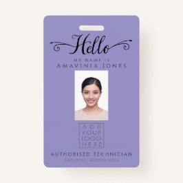 Hello Business Photo ID Identification Plastic Badge