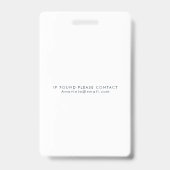 Hello Business Photo ID Identification Plastic Badge (Back)