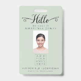 Hello Business Photo ID Identification Plastic Badge