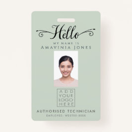 Hello Business Photo ID Identification Plastic Badge