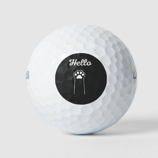 Hello Cat Wave Cute Cartoon Design Golfballen (Voorkant)