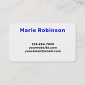 HELLO Cow Print White royal blue Visitekaartje (Achterkant)