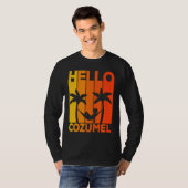 Hello Cozumel Island Vacation Sunset T-shirt (Voorkant volledig)