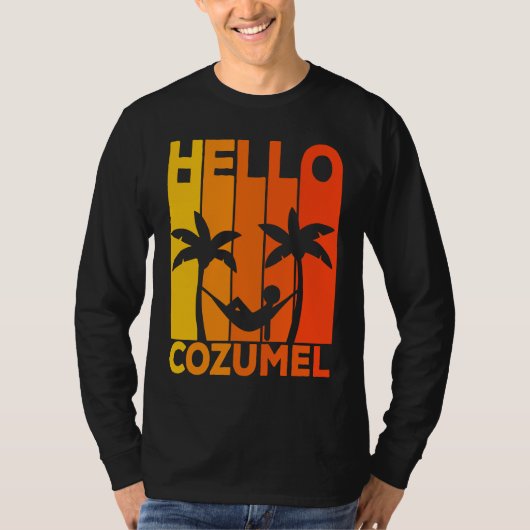Hello Cozumel Island Vacation Sunset T-shirt (Voorkant)