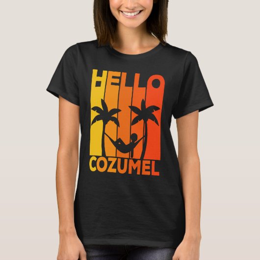 Hello Cozumel Island Vacation Sunset T-shirt (Voorkant)