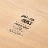 Hello Cutie Girly Cute Brown Gingham Baby Shower Acryl Uitnodigingen (Laagn)