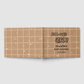 Hello Cutie Girly Cute Brown Gingham Baby Shower Gastenboek (Volledig)