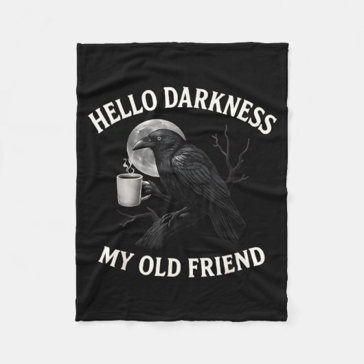 Hello Darkness My Old Friend Crow Coffee Soky Hall Fleece Deken (Voorkant)